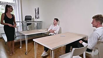 Big cock headmaster leads DP free for all