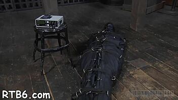 Bondage and ball licking in a hardcore BDSM game with an Maledom domination theme