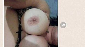 Big tits homemade brunette gets wild in the tub