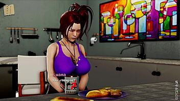 Exploring the inn in this adventure game