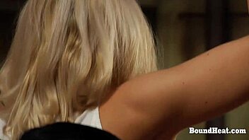 Tied Up Lesbian TAKES Big Strapon Hard