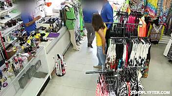 Security guard punishes sexy shoplifter Allie Addison with monster cock