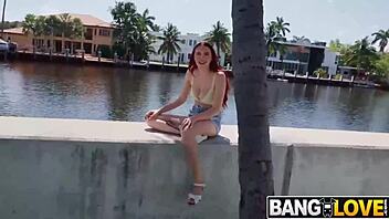 Big ass on vacation relaxing by the pool