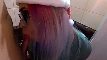 Young redheaded step sister gets messy in the toilet