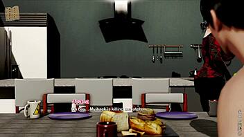 Exploring the inn in this adventure game