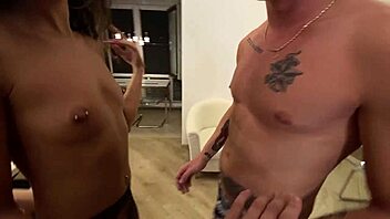 stunning teen models enjoy wild fantasy threesome on trip.