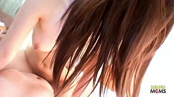 Nerdy Asian babe with hairy pussy banged and creampied
