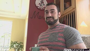 Guy gapes Natalie Mars' tight shemale asshole hard! 😲