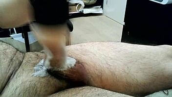 multiple foamy cumshots in homemade solo masturbation session