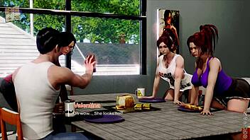 Exploring the inn in this adventure game