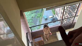 Whoa! Neighbor Spied Me Naked on Balcony So I Gave Him Anal!