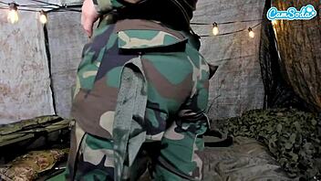 Naughty Teen 18+ Soldier Nearly Caught Masturbating Outdoors