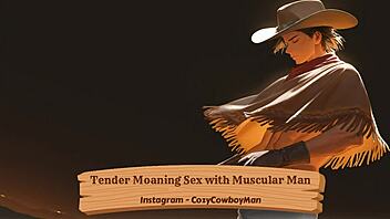 Muscular man seduces with erotic ASMR and moans of pleasure