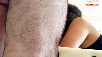 Wife giving double blowjob with cum in mouth! 😏