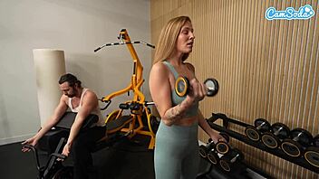 Thick Milf's Ass Pounded in Public Gym! Anal Creampie!