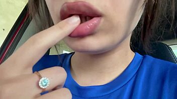 Beautiful spitting mouth latina, ass fetish lover