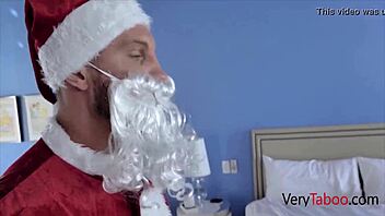 Stepdad as Saint Nick slams daughter Ariana Marie with hard cock this Christmas!