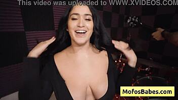 natural busty teen brunette enjoys big cum loads on face