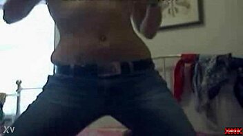 girl rips clothes on webcam, plays with dildo, gets pussy wet