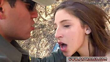 Latina cuties in hot uniform sex on the border