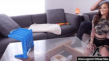 Alex Legend cums on Rocky Emerson's ass after licking her pussy