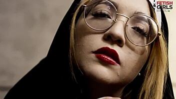 Freirinha Madalena poses in a stunning photo shoot with stockings and pierced nipples