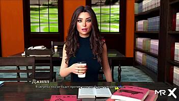 College life in a porn game: the first time with a girlfriend