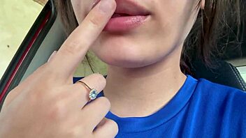 Beautiful spitting mouth latina, ass fetish lover