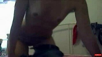 girl rips clothes on webcam, plays with dildo, gets pussy wet