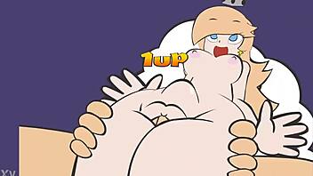 I had intense sex with Princess Rosalina, her monster cock driving me wild.