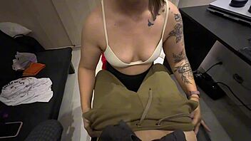 I made my stepson's teacher suck my monster cock in our homemade pov session