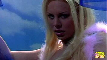 Blonde Masturbates Before Brunette Straps On for Cowgirl Fuck