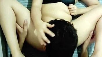 How delicious is licking that beautiful housewife's wet pussy in the bedroom?