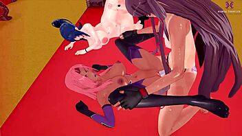 i love my strapon party with taimanin yukikaze, licking and doggystyle fun