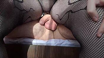 Girlfriend Satisfies Cock In Reverse Cowgirl And Fishnets!