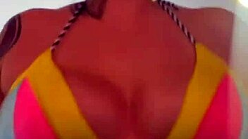 African babe’s big tits dripping wet at beach gym workout?