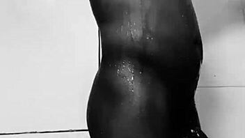 naija listens to neighbors moaning in bathroom.