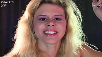 Blonde babe glazed bentley introduces herself in pov interview.