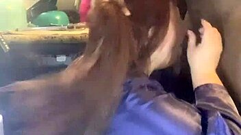 Big bbw slut sucks massive black cock intensely