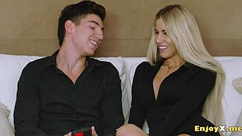 Miss Naughty Shows Her Skills as Kinky Housewife Pleases Visitor in Kitchen with Impressive Performance - Steamy HD Scene