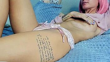 Pretty European girl playing with her pussy