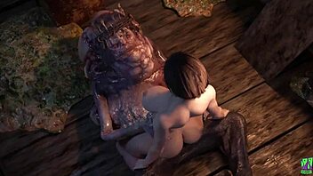 Resident evil character performs solo striptease