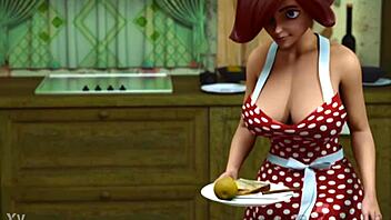 She gets taken in the kitchen.