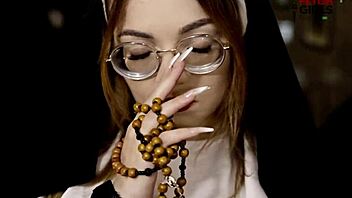 Freirinha Madalena poses in a stunning photo shoot with stockings and pierced nipples