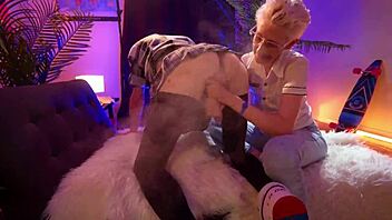 Girl controls guy's orgasm and ruins his cumshot completely