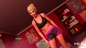 College life in a porn game: the first time with a girlfriend