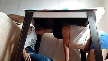 Lesbian illusion girls hide from stepmoms for passionate sex