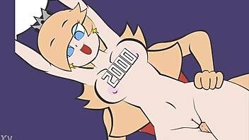 I had intense sex with Princess Rosalina, her monster cock driving me wild.