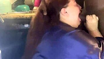 Big bbw slut sucks massive black cock intensely