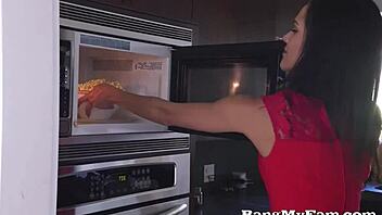 Beautiful teen Maya Bijou gets dicked on film night 😘